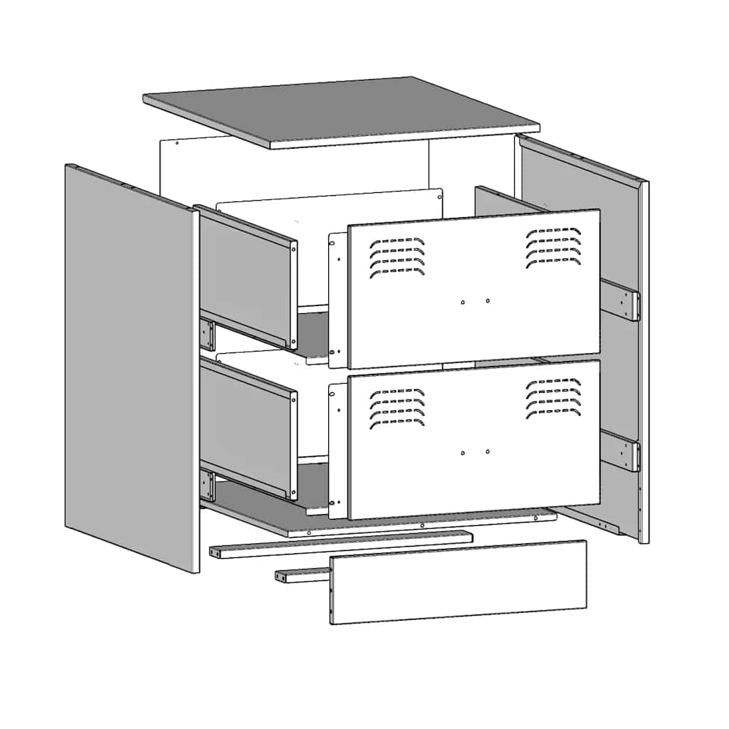 Noćni ormarići 2 kom antracit 34,5 x 39 x 44 cm čelični