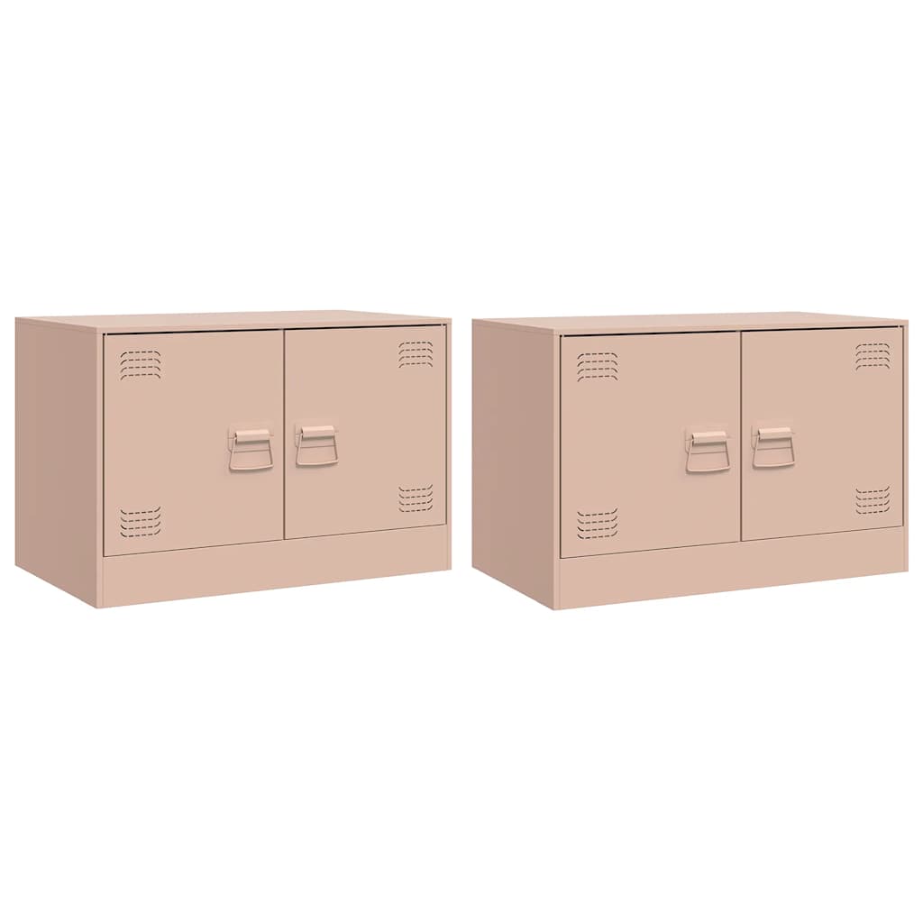 TV ormarići 2 kom ružičasti 67 x 39 x 44 cm čelični