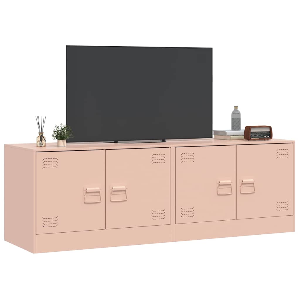 TV ormarići 2 kom ružičasti 67 x 39 x 44 cm čelični