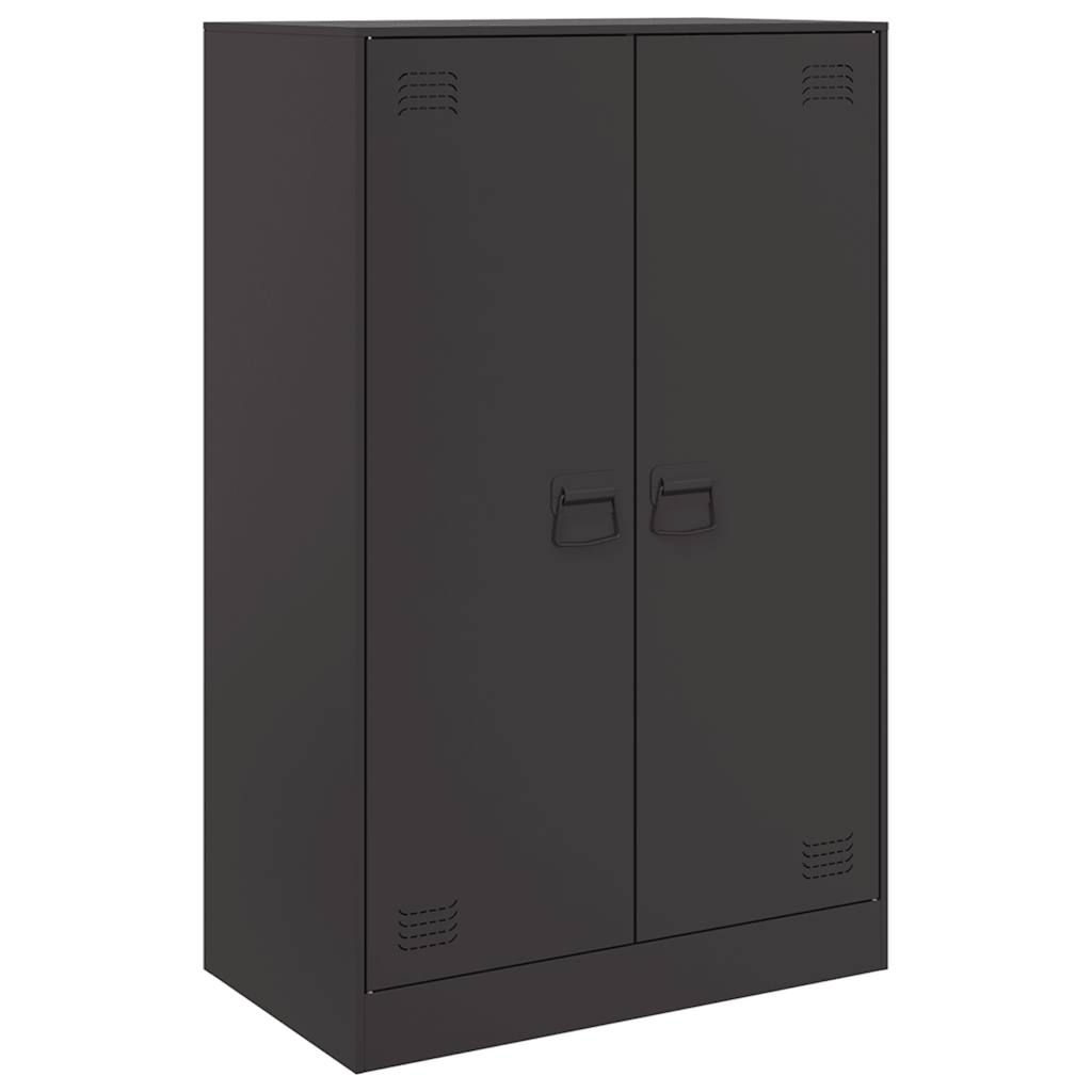 Komoda crna 67 x 39 x 107 cm čelična