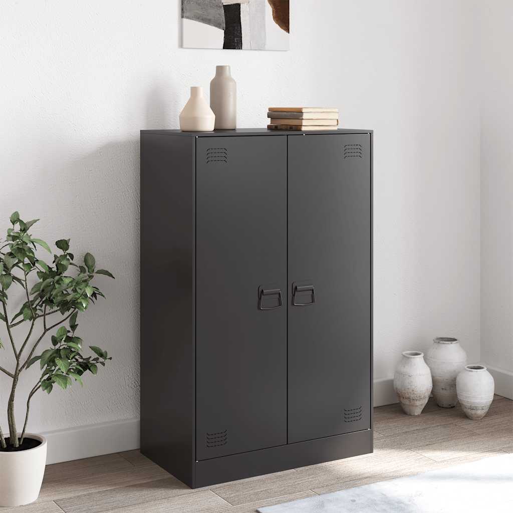 Komoda crna 67 x 39 x 107 cm čelična