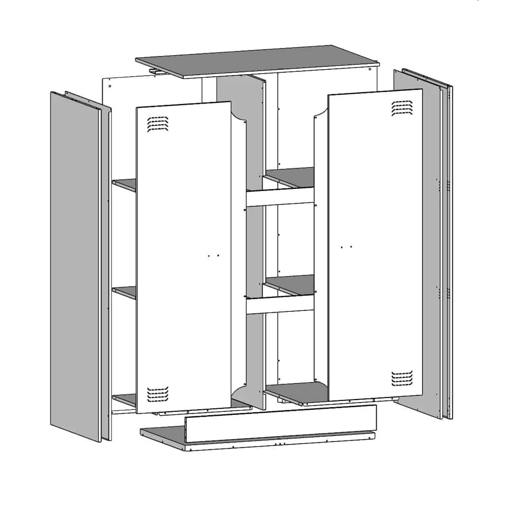 Komoda crna 67 x 39 x 107 cm čelična