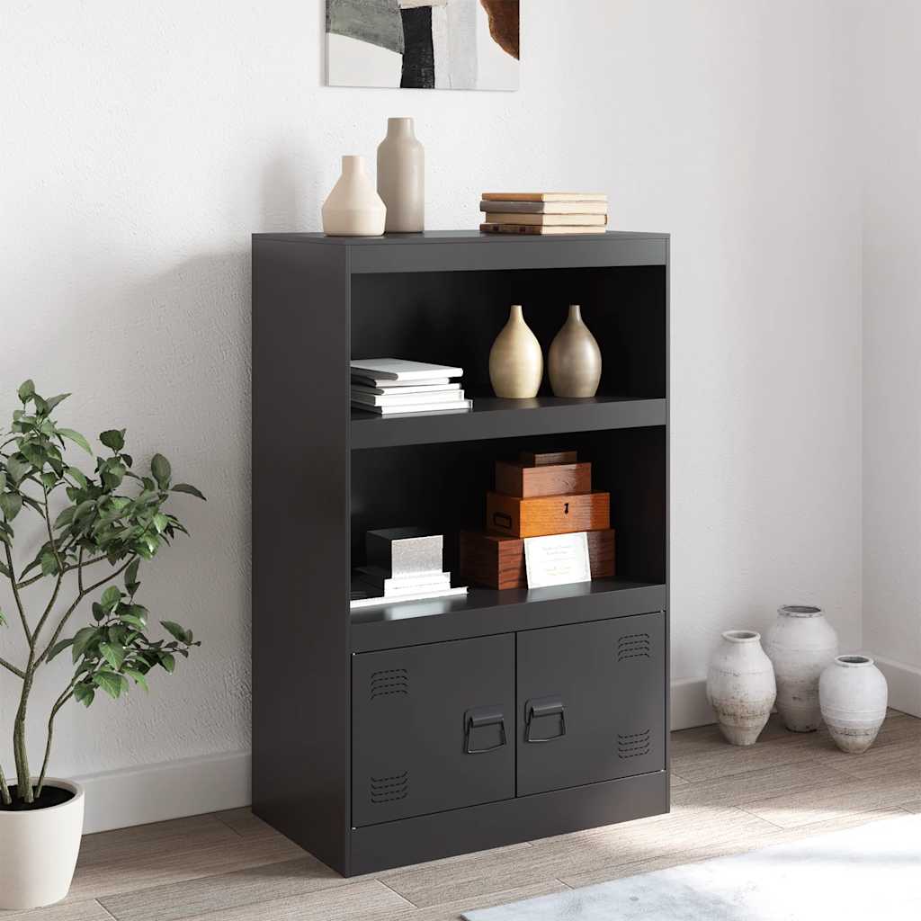 Komoda crna 67 x 39 x 107 cm čelična