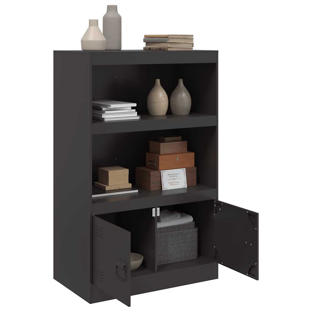 Komoda crna 67 x 39 x 107 cm čelična