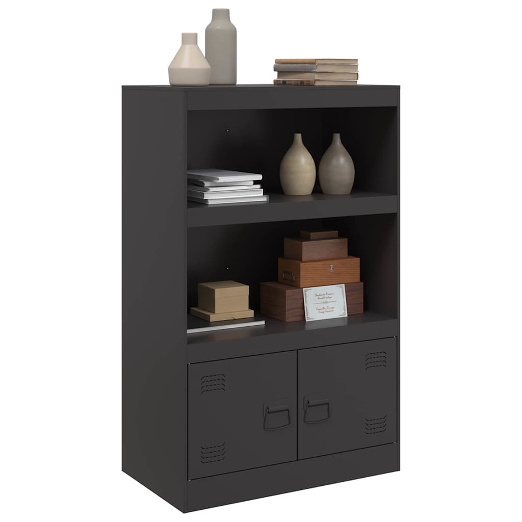 Komoda crna 67 x 39 x 107 cm čelična