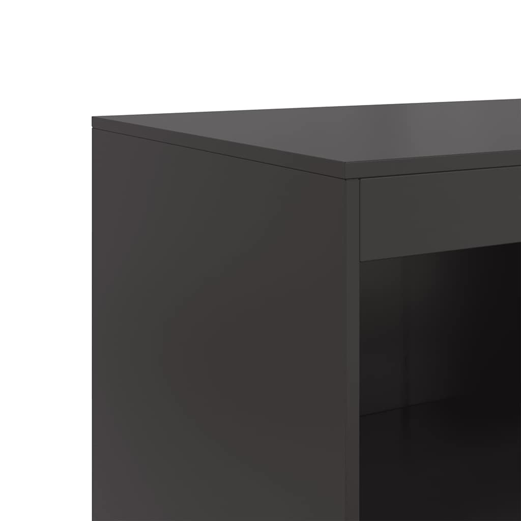 Komoda crna 67 x 39 x 107 cm čelična