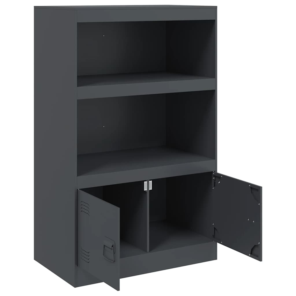 Komoda antracit 67 x 39 x 107 cm čelična