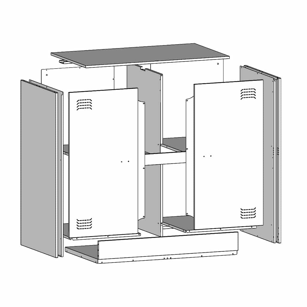 Komoda crna 67 x 39 x 73 cm čelična