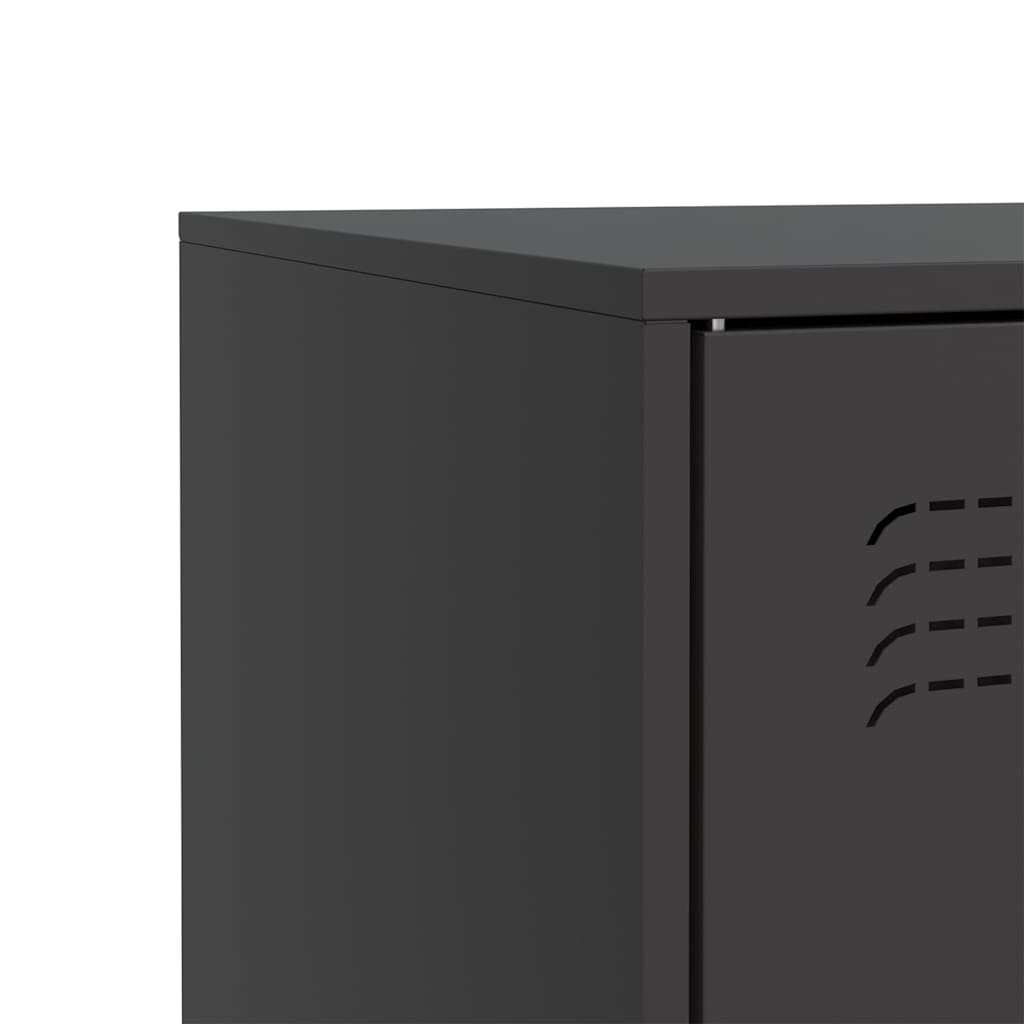 Komoda crna 67 x 39 x 73 cm čelična