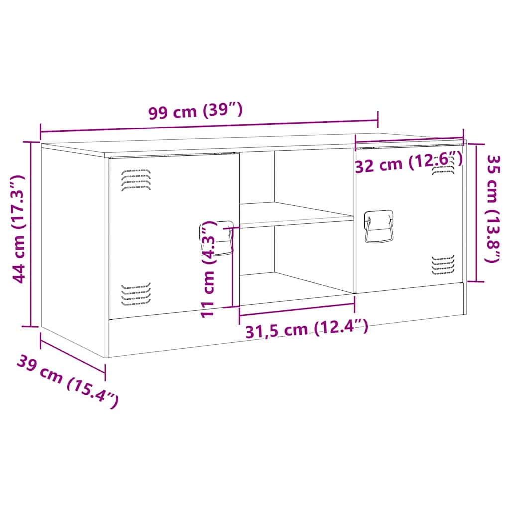 TV ormarić antracit 99 x 39 x 44 cm čelični