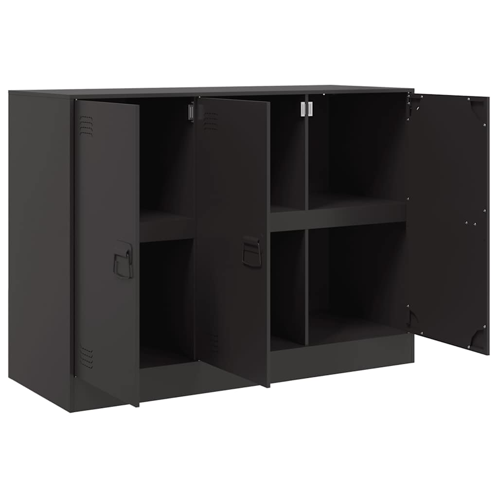 Komoda crna 99 x 39 x 73 cm čelična
