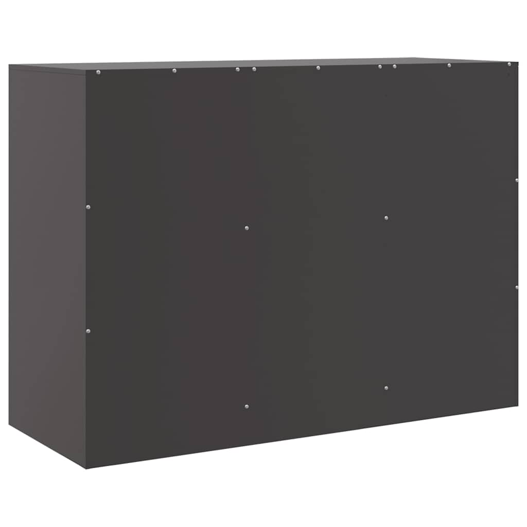 Komoda crna 99 x 39 x 73 cm čelična