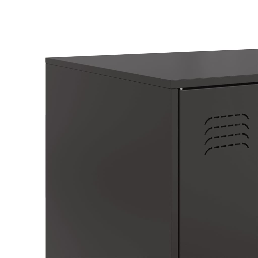 Komoda crna 99 x 39 x 73 cm čelična