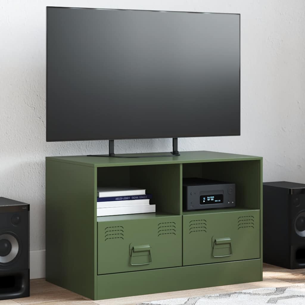 TV ormarić maslinasti 67 x 39 x 44 cm čelični Zelena