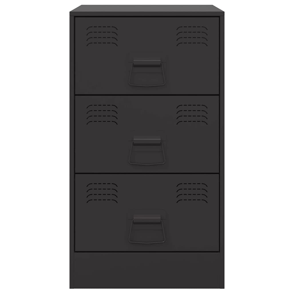 Noćni ormarići 2 kom crni 34,5 x 39 x 62 cm čelični