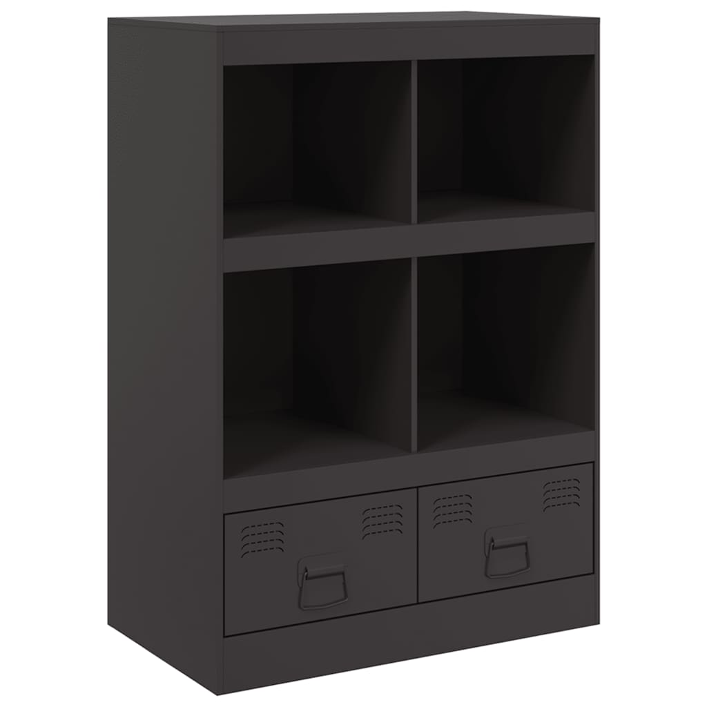 Visoka komoda crna 67 x 39 x 95 cm čelična