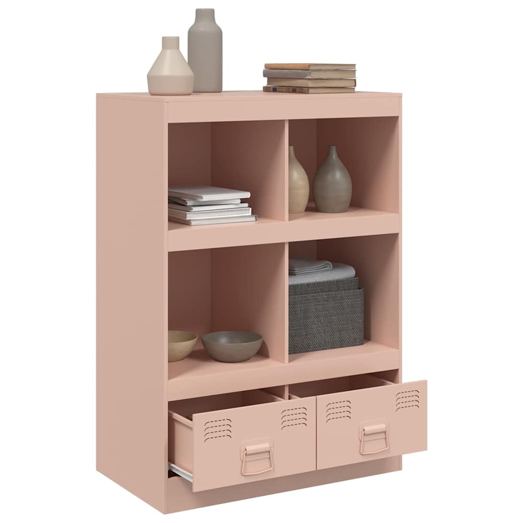 Visoka komoda ružičasta 67 x 39 x 95 cm čelična