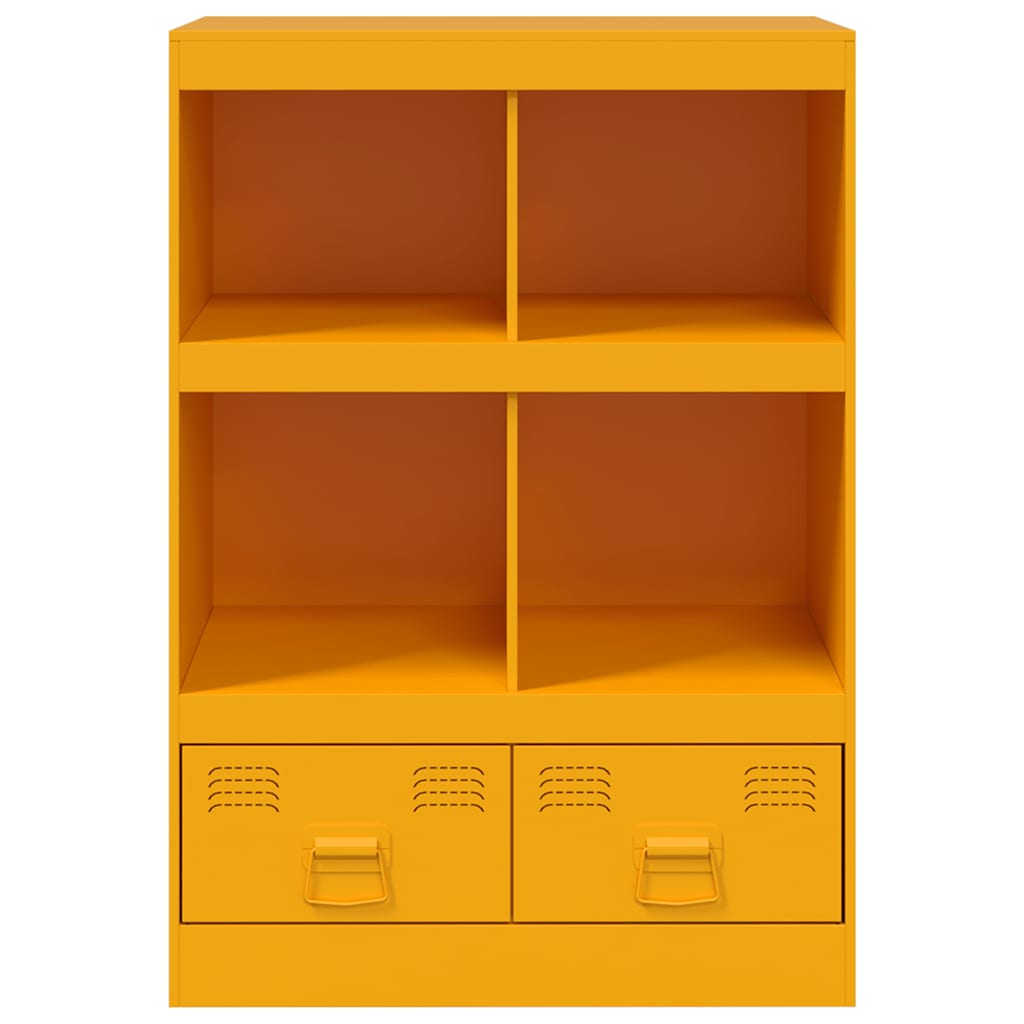 Visoka komoda boja senfa 67 x 39 x 95 cm čelični