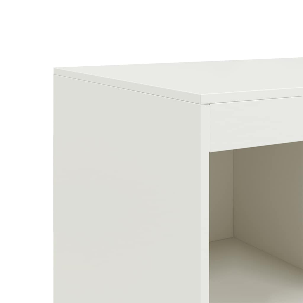 Visoka komoda bijela 67 x 39 x 95 cm čelična