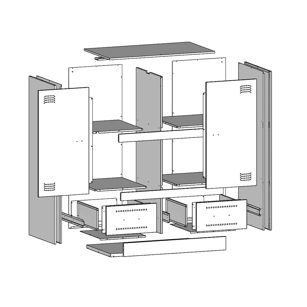 Visoka komoda crna 67 x 39 x 95 cm čelična