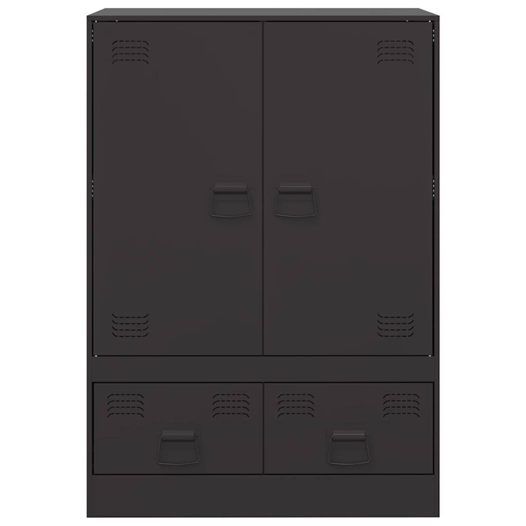 Visoka komoda crna 67 x 39 x 95 cm čelična