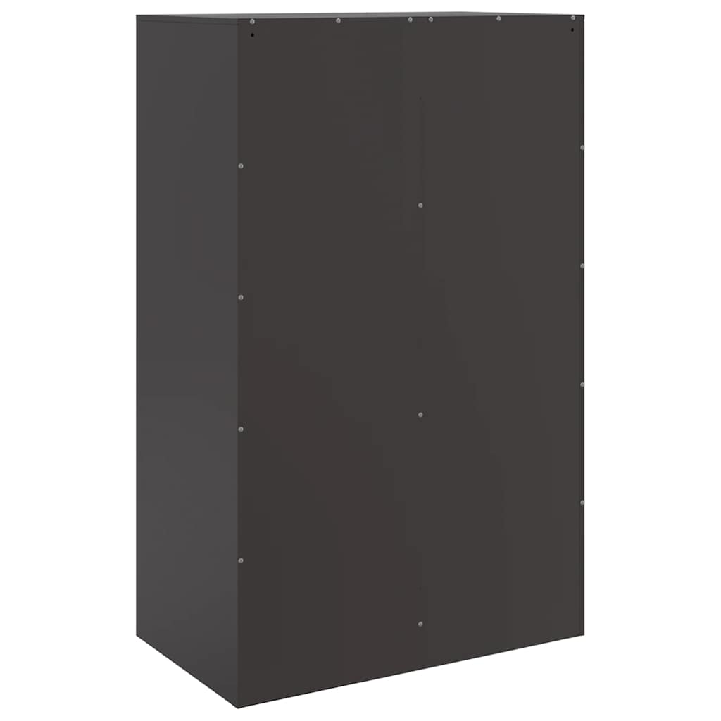 Visoka komoda crna 67 x 39 x 95 cm čelična