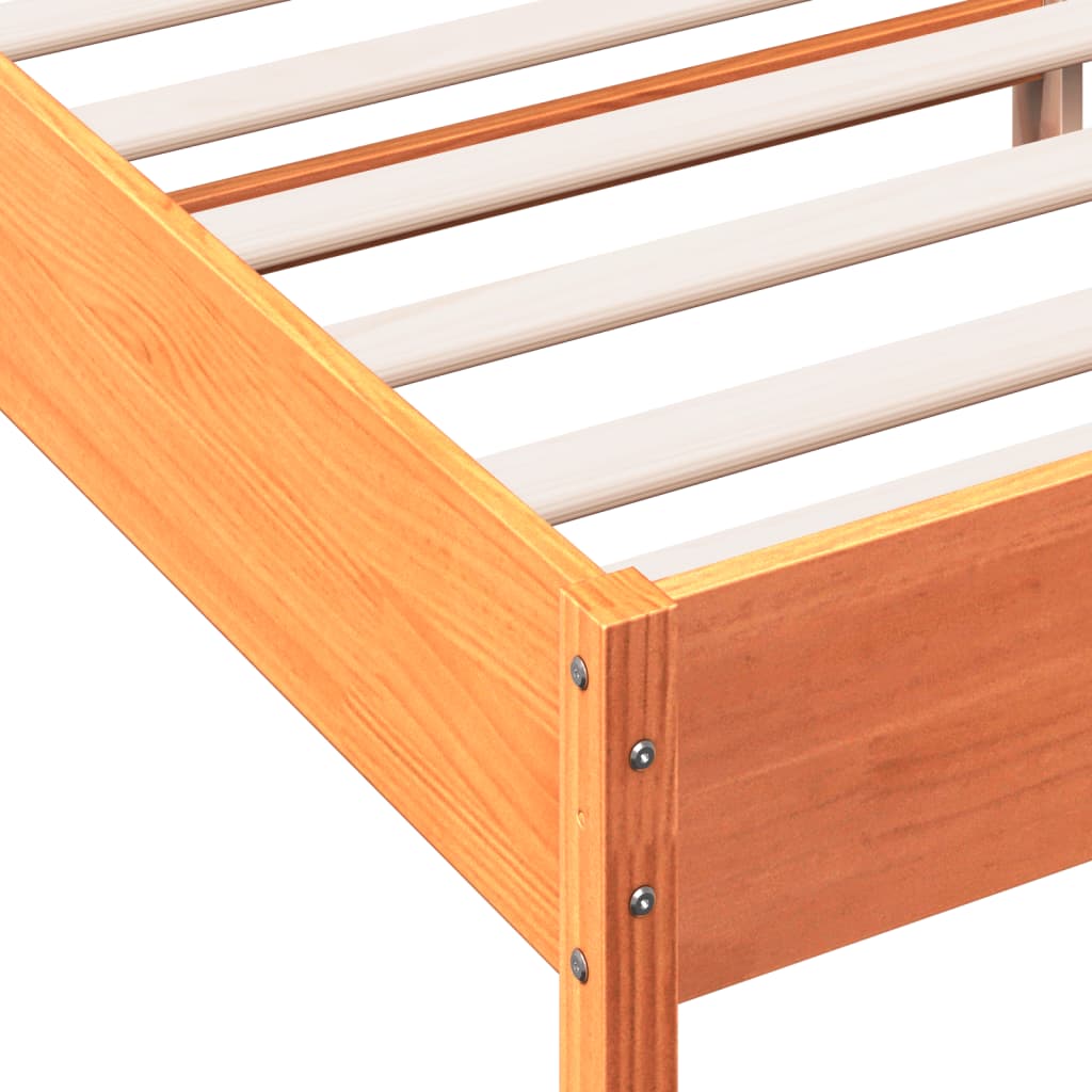 Okvir kreveta bez madraca voštano smeđi 140x190 cm od borovine