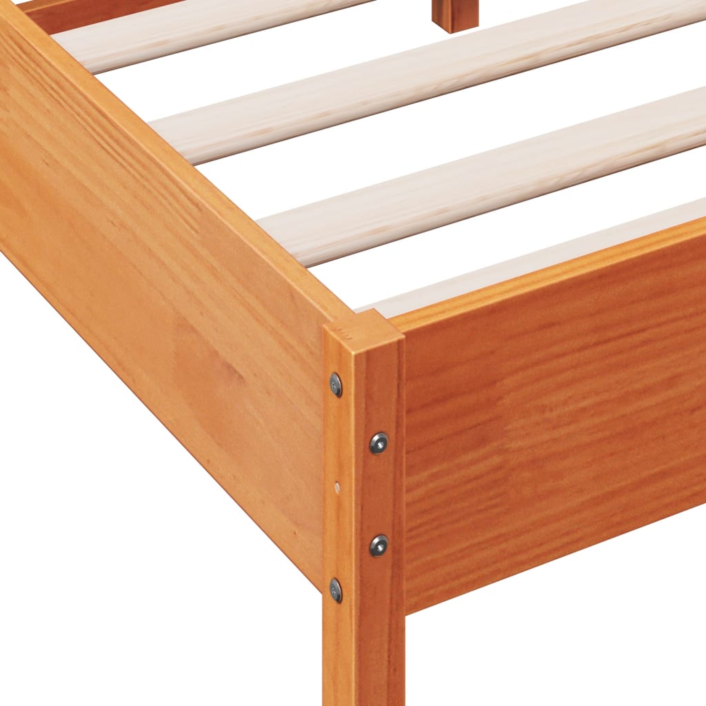 Okvir kreveta bez madraca voštano smeđi 90 x 190 cm od borovine
