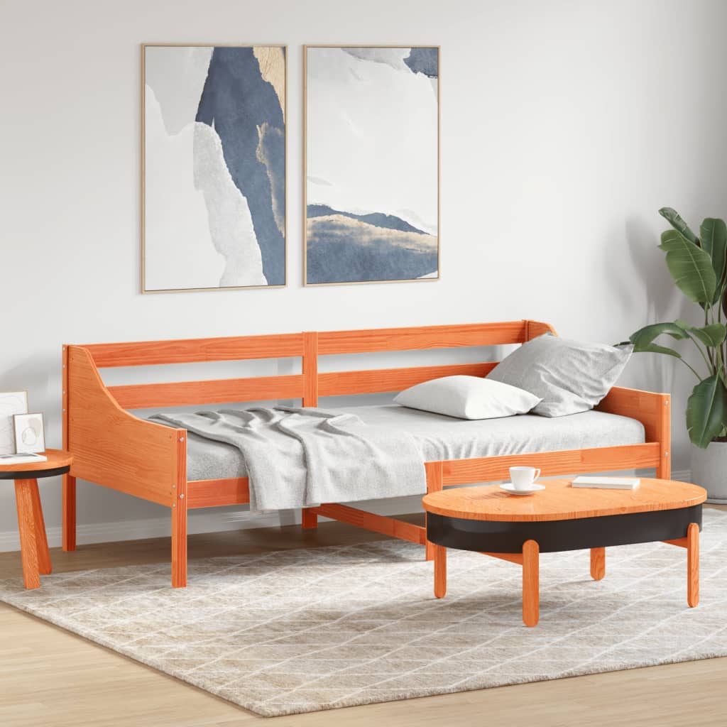 Dnevni krevet bez madraca voštano smeđi 100x200 cm od borovine