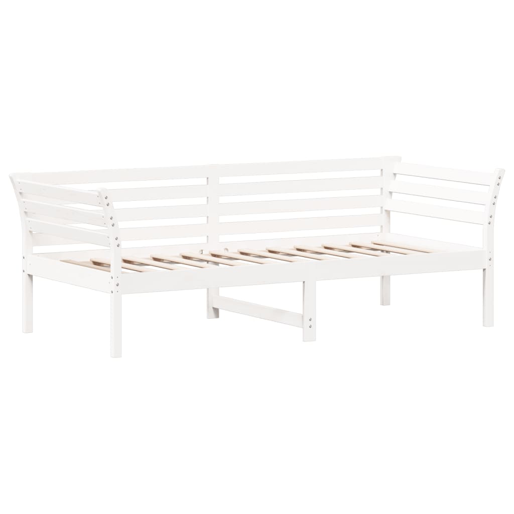Dnevni krevet bez madraca bijeli 80 x 200 cm masivna borovina