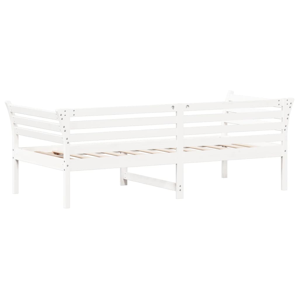 Dnevni krevet bez madraca bijeli 80 x 200 cm masivna borovina