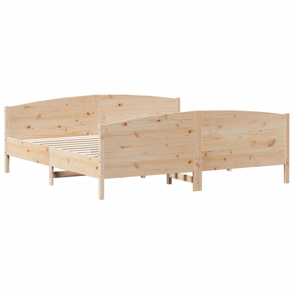 Okvir kreveta bez madraca 200 x 200 cm od masivne borovine