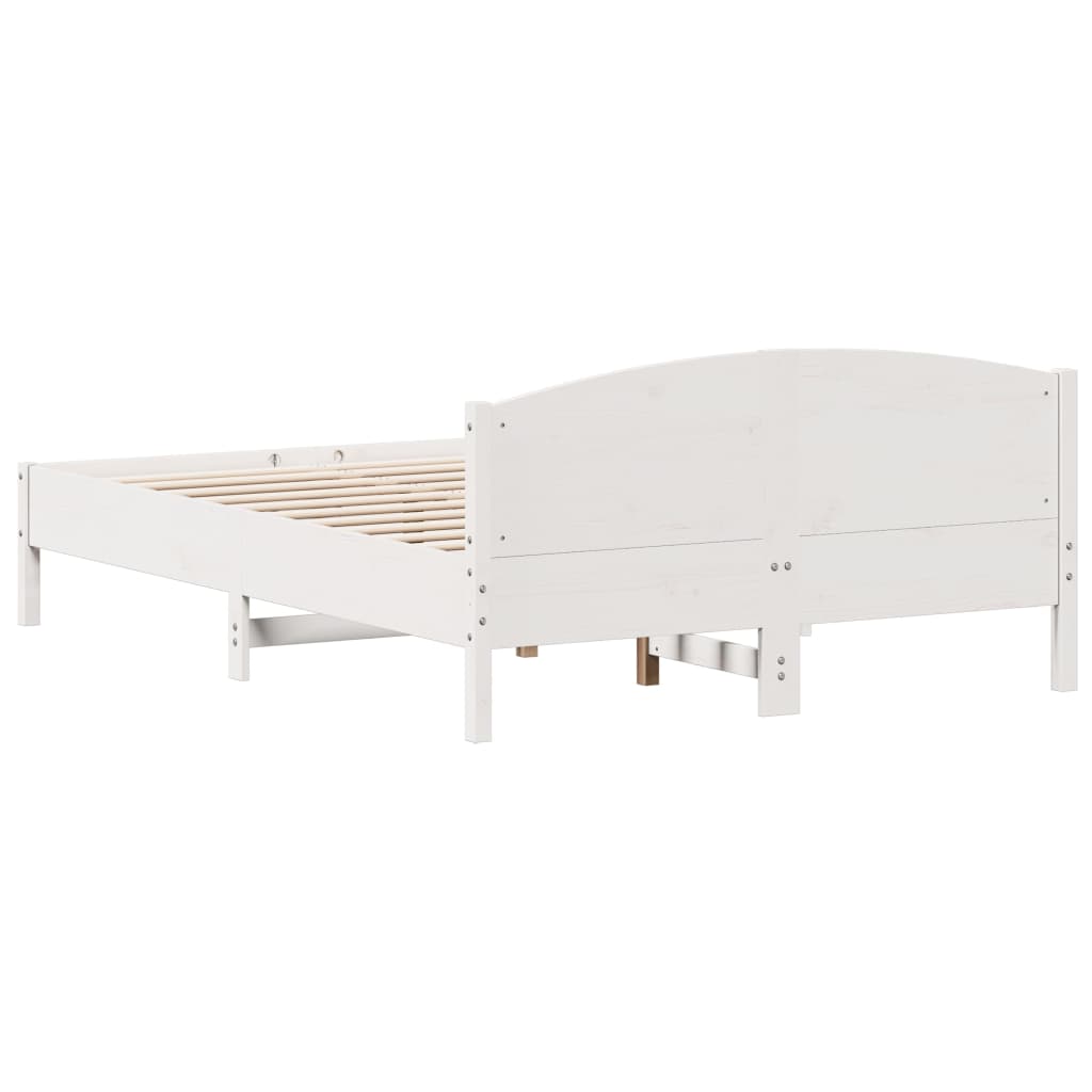 Okvir kreveta bez madraca bijeli 160x200 cm od masivne borovine