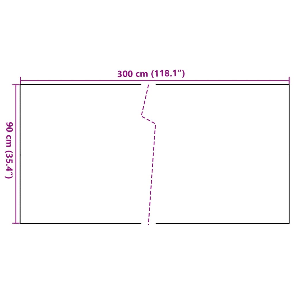 Balkonski zaslon crni 300 x 90 cm od poliratana