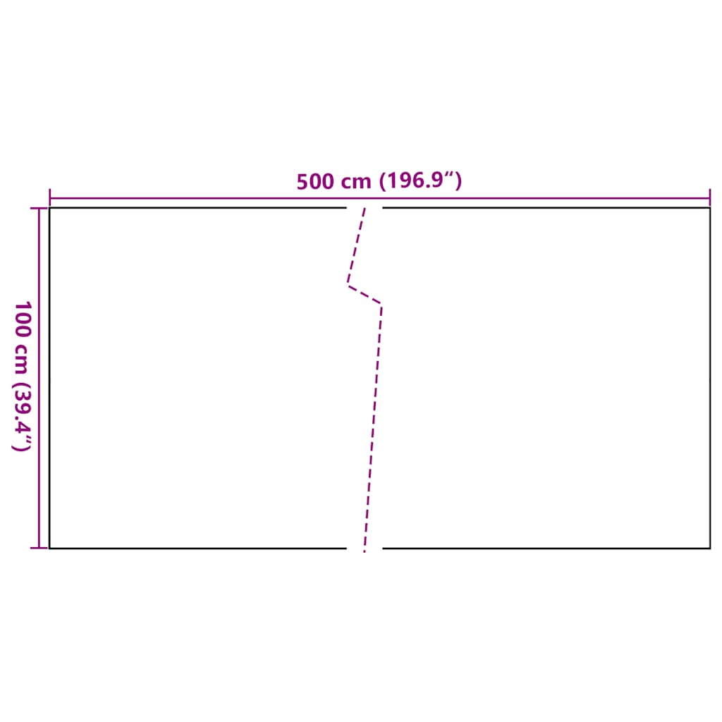 Balkonski zaslon crni 500 x 100 cm od poliratana