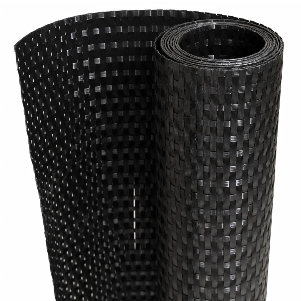 Balkonski zasloni 5 kom crni 255 x 19 cm od poliratana