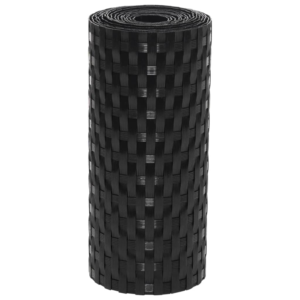 Balkonski zasloni 10 kom crni 255 x 19 cm od poliratana