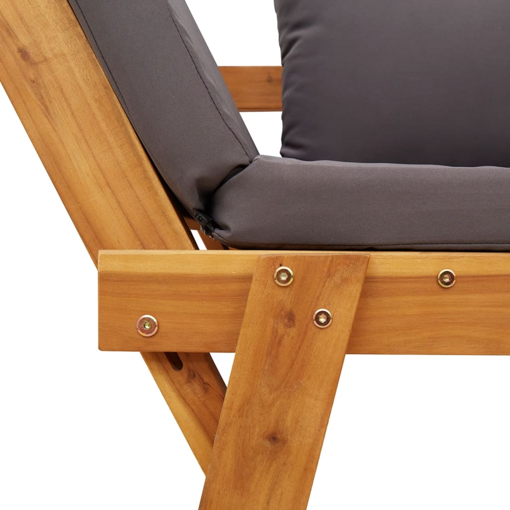 Vrtna klupa s jastucima 2-u-1 od masivnog bagremovog drva
