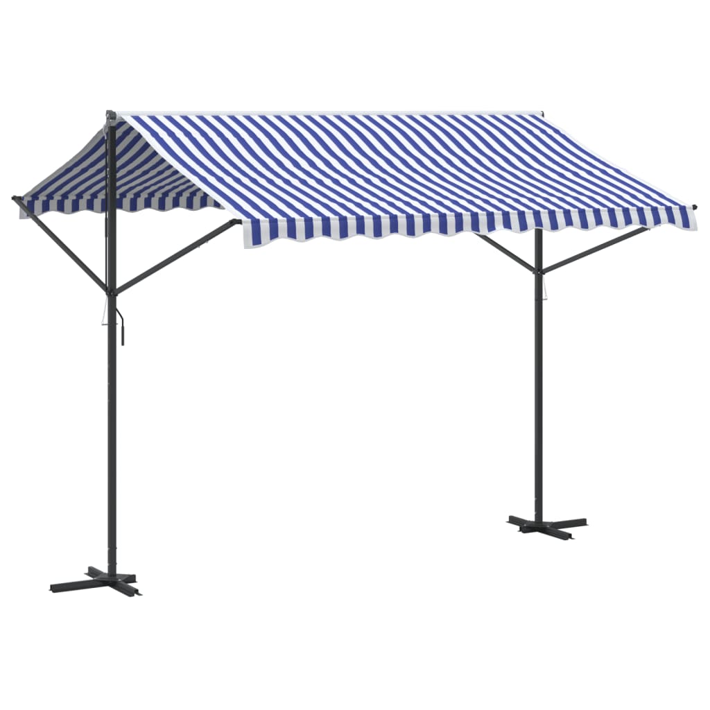 Samostojeća tenda plavo-bijela od tkanine i čelika 300 x 300 cm