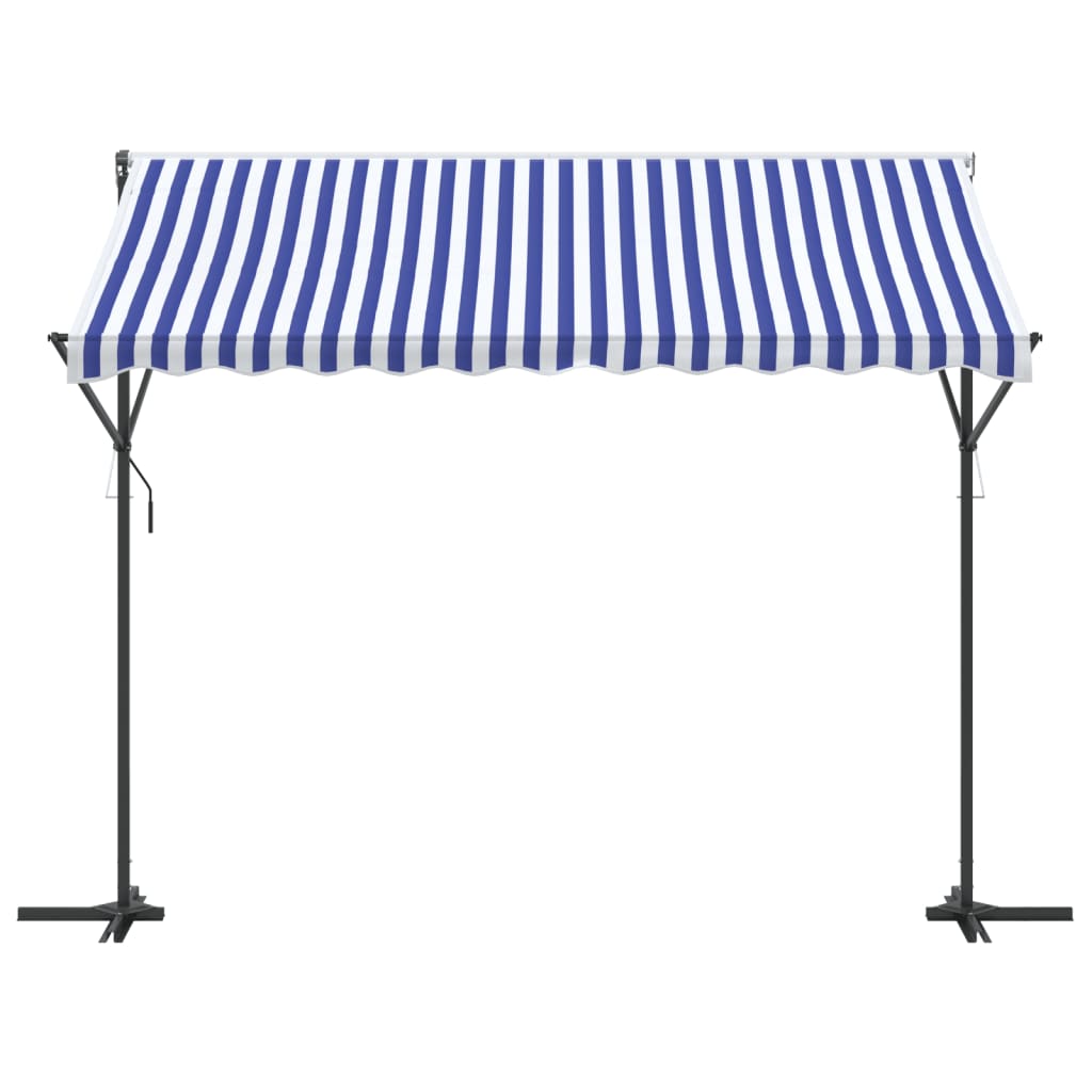 Samostojeća tenda plavo-bijela 300 x 300 cm od tkanine i čelika