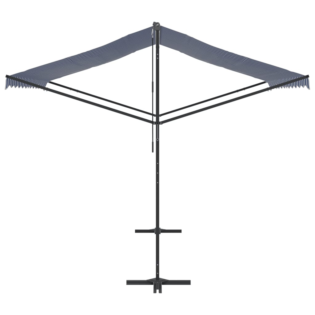 Samostojeća tenda plavo-bijela od tkanine i čelika 300 x 300 cm