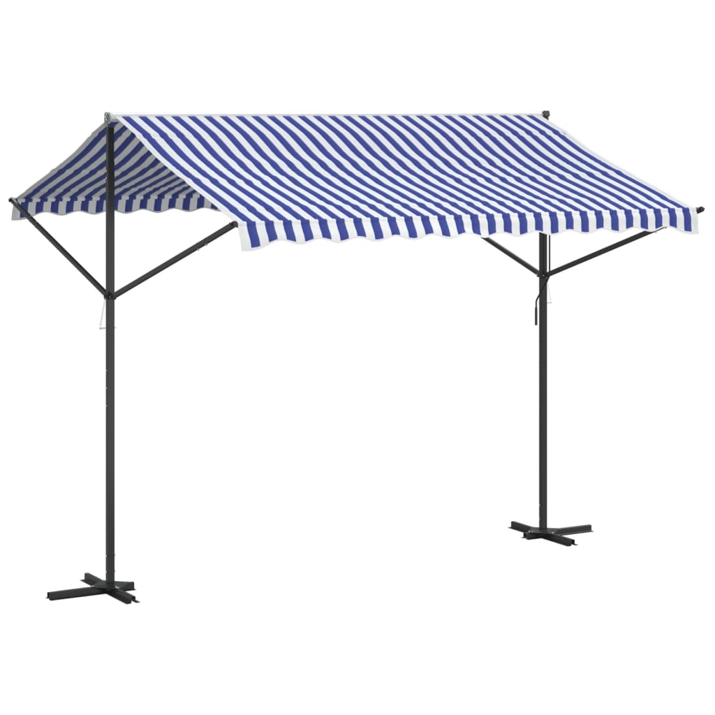 Samostojeća tenda plavo-bijela od tkanine i čelika 300 x 300 cm
