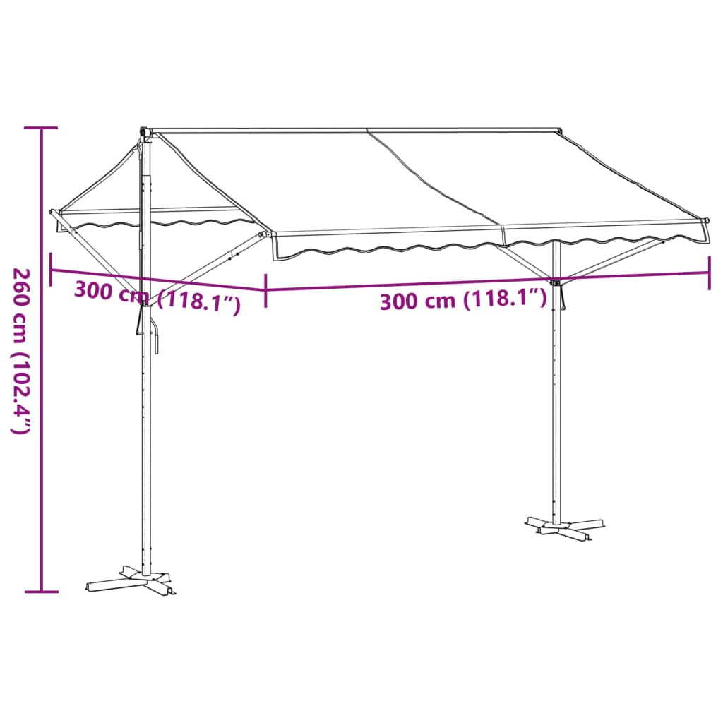 Samostojeća tenda plavo-bijela 300 x 300 cm od tkanine i čelika