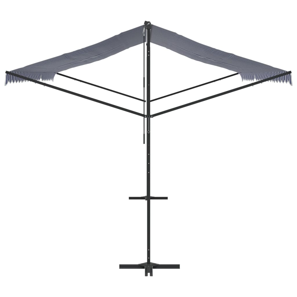 Samostojeća tenda plavo-bijela od tkanine i čelika 500 x 300 cm