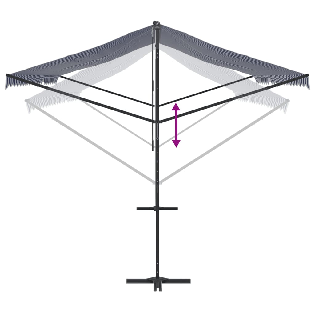 Samostojeća tenda plavo-bijela 500 x 300 cm od tkanine i čelika