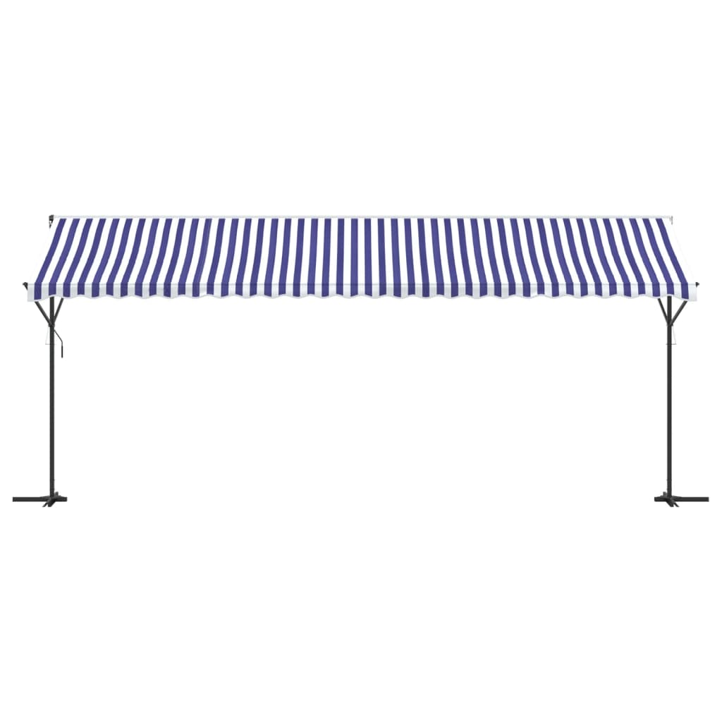 Samostojeća tenda plavo-bijela od tkanine i čelika 600 x 300 cm