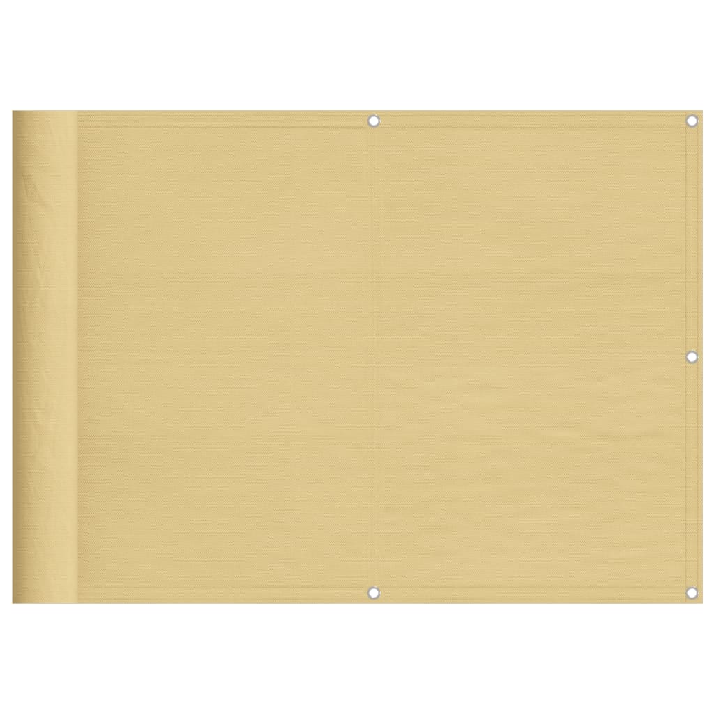 Balkonski zaslon boja pijeska 75x600 cm 100 % poliester Oxford