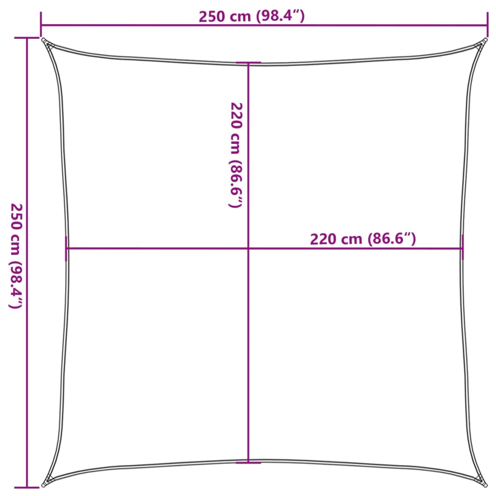Jedro protiv sunca svjetlosivo 2,5x2,5 m poliester Oxford