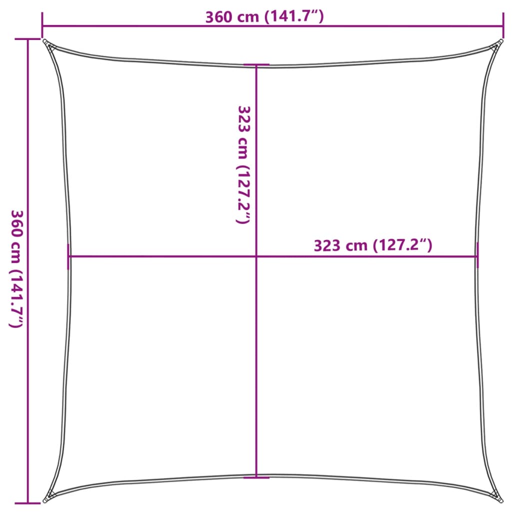 Jedro protiv sunca svjetlosivo 3,6x3,6 m 100% poliestera Oxford