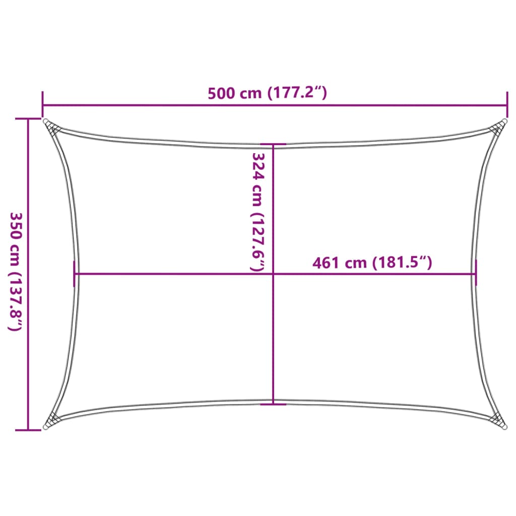 Jedro protiv sunca svjetlosivo 5x3,5 m 100% poliestera Oxford
